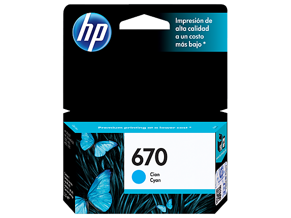 Cartucho HP 670 Cyan Original