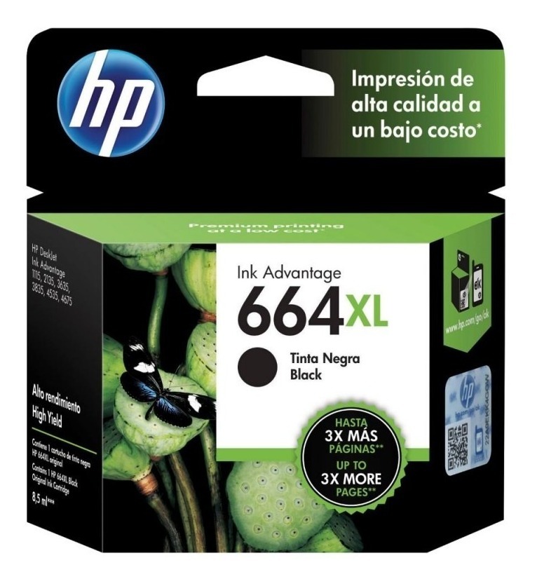 Cartucho HP 664XL-Negro